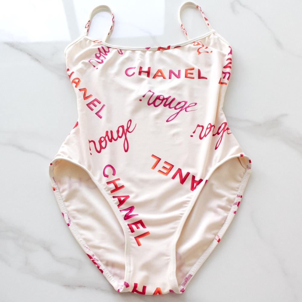 Rare Chanel Vintage 1996 White Rouge 96P Swimsuit - Picture 6 of 13